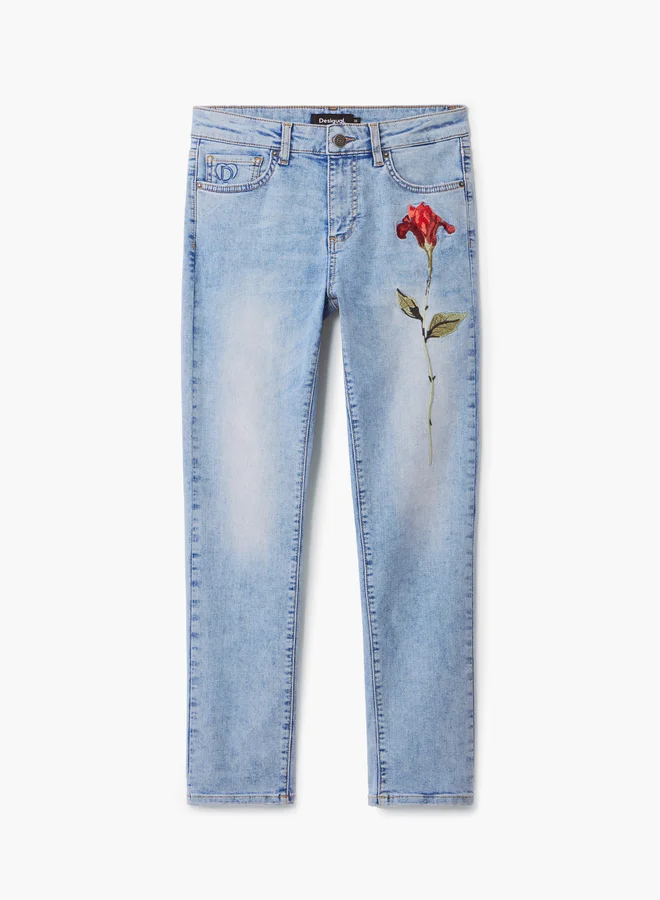 DESIGUAL Pink Denim Pants