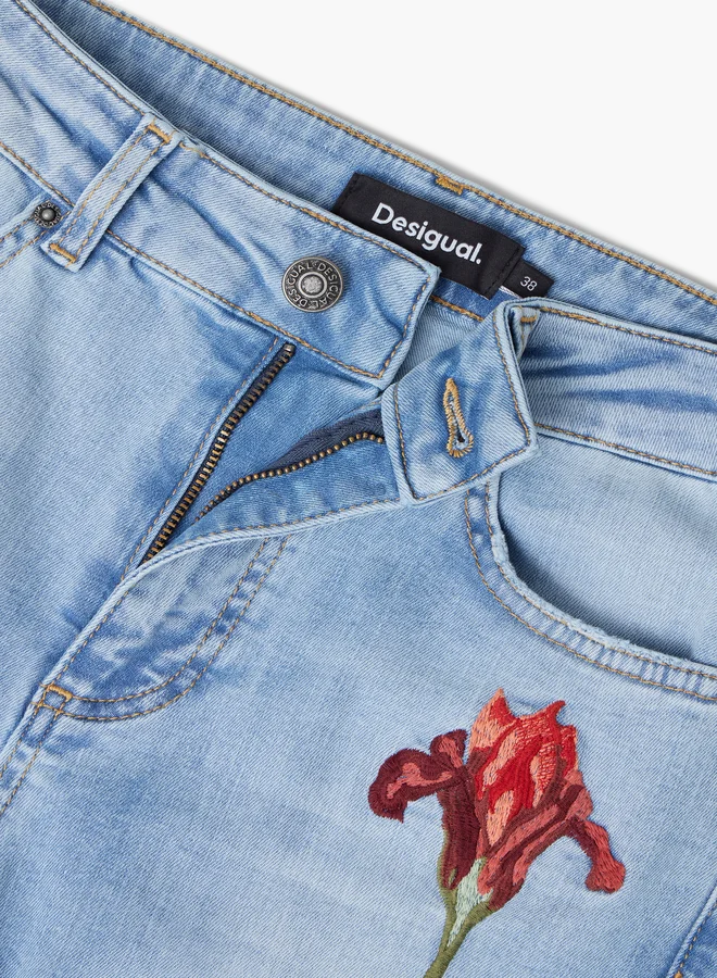 DESIGUAL Pink Denim Pants