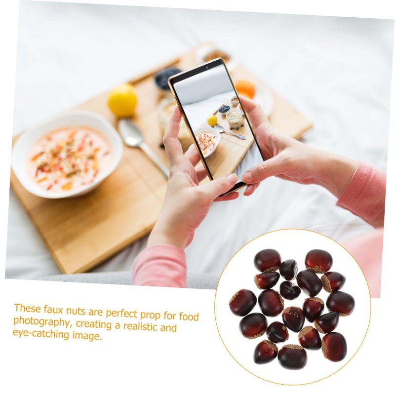 20 Pcs Artificial Chestnut Decoration Realistic Nuts Props Home Fall Wedding Photography - Image 5