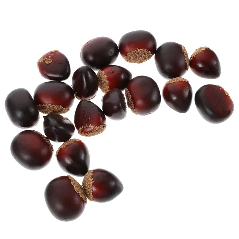 20 Pcs Artificial Chestnut Decoration Realistic Nuts Props Home Fall Wedding Photography - Image 2