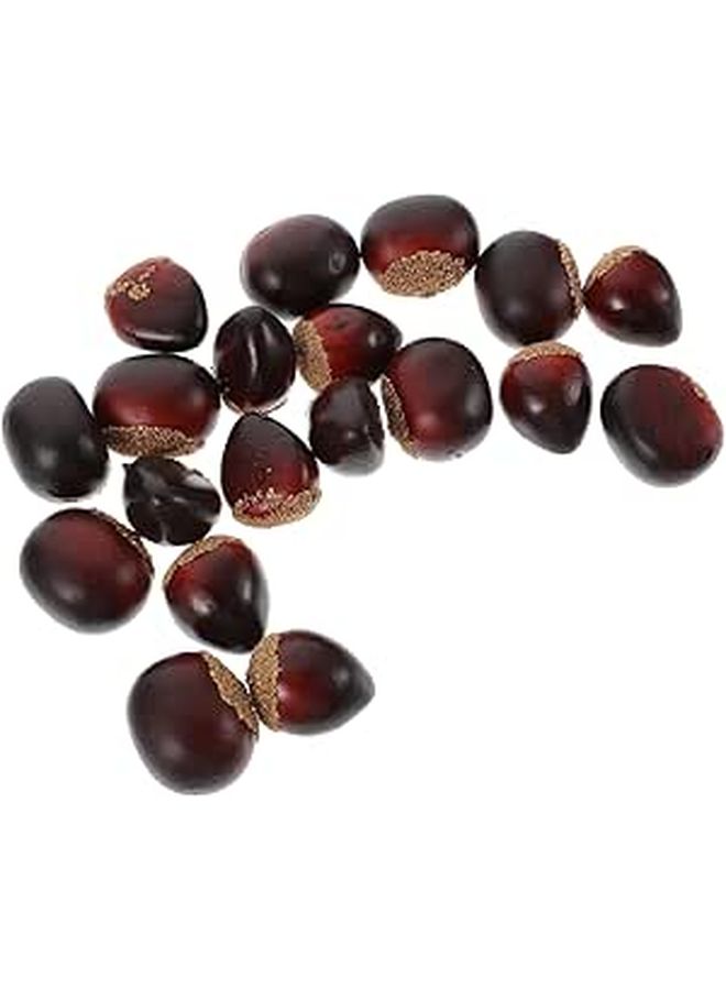 20 Pcs Artificial Chestnut Decoration Realistic Nuts Props Home Fall Wedding Photography - Image 1