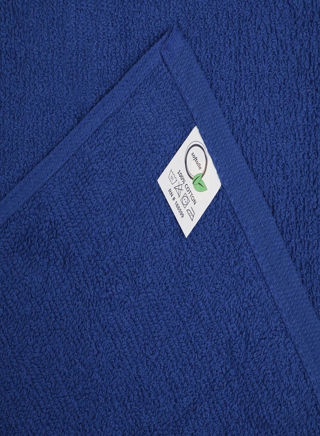 Softolle Salon Towels - Pack of 24 (16"x27") 100% Cotton Ring Spun (Not Bleach Proof) Ultra Soft, Highly Absorbent Hand Towels - Bulk for Spa, Gym & Salon (Navy Blue) - Image 4