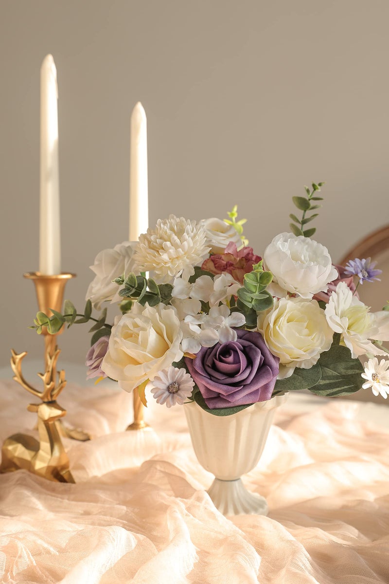 Serra Flora Artificial Flowers Combo Box Set Faux Flowers Bulk Flower Leaf with Stems Arrangements for DIY Wedding Bouquets Party Table Centerpieces Home Decorations Indoor Outdoor - Image 5