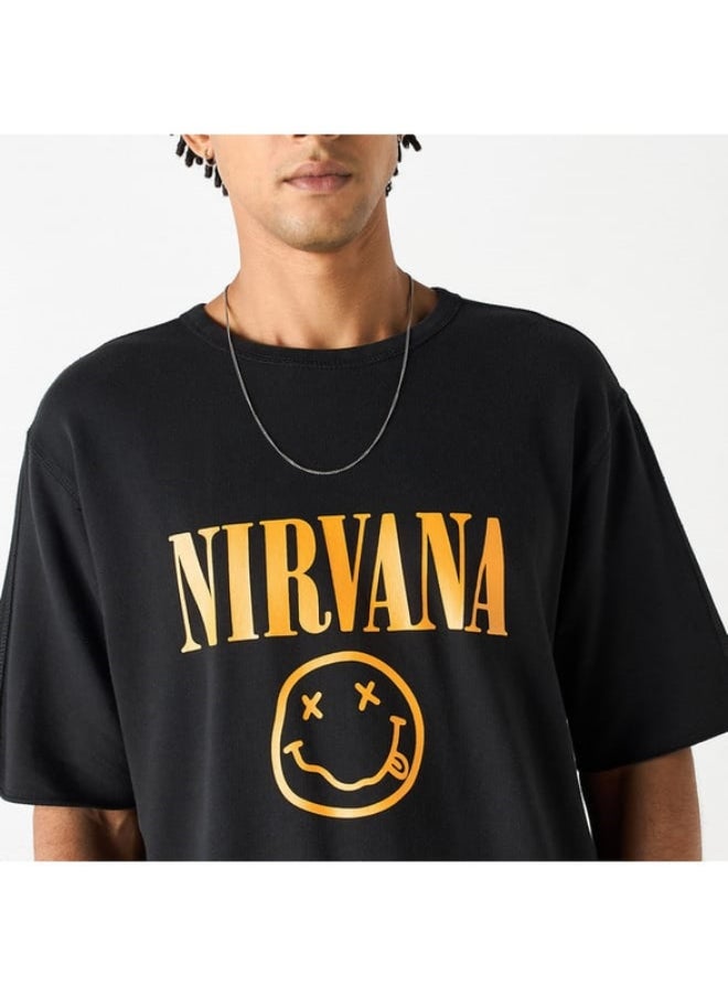 SP Characters Nirvana Print T-shirt with Crew Neck and Short Sleeves  - Image 3