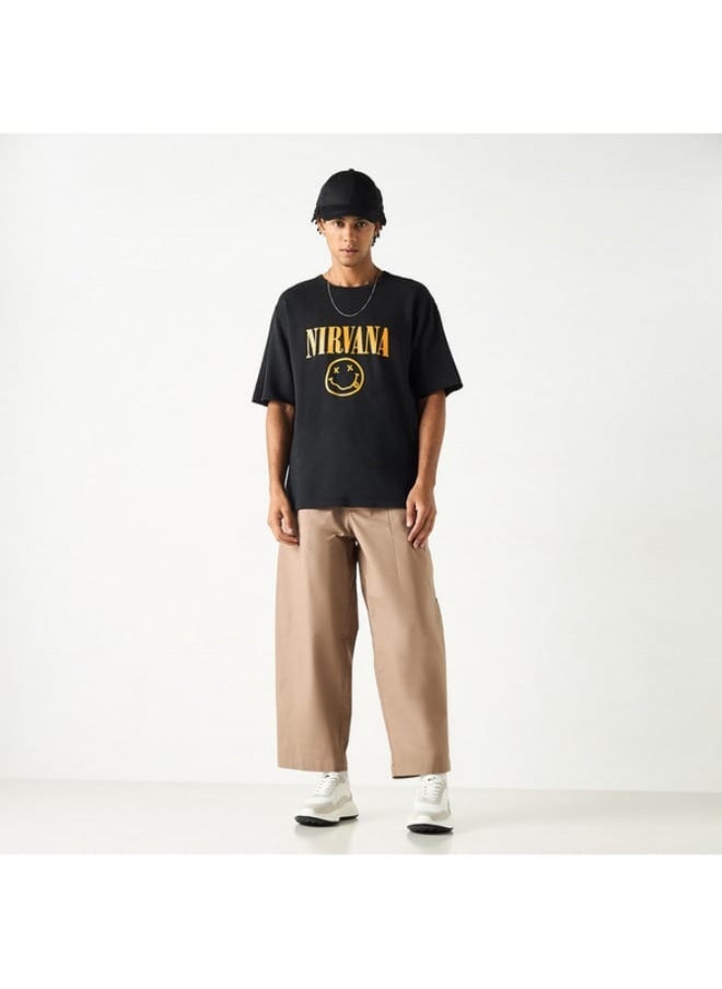 SP Characters Nirvana Print T-shirt with Crew Neck and Short Sleeves  - Image 4