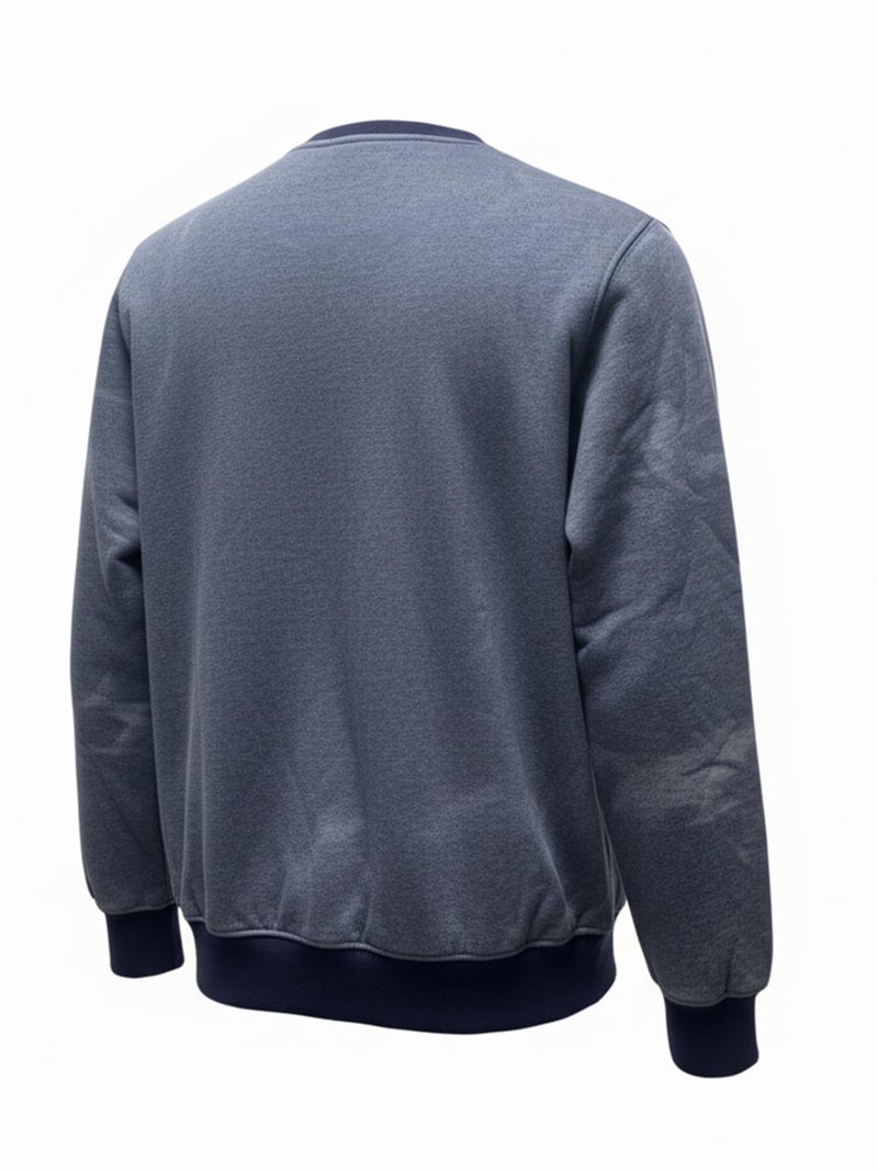 fanideaz Mens Premium Winter Wear Sweatshirt for Men Cotton Sweatshirts Man Regular Fit Branded Jumper for Man Warm Stylish Style_3DB_M_Denimblue - Image 2