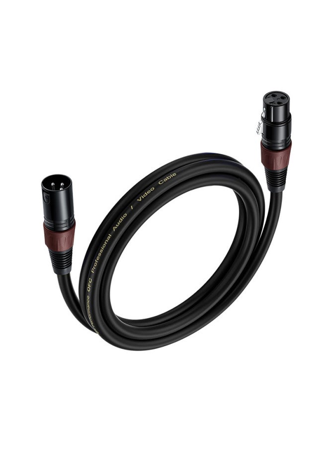 ماركة غير محددة كابل XLR مع خط نحاسي مزدوج الحماية خالي من الأكسجين خط Canon ذكر إلى أنثى ميكروفون XLR بطاقة صوت احترافية كابل صوت زراعي - اللون: حلقة ذيل بني * نحاس خالٍ من الأكسجين * 3 نواة * od6.0 * أسود * بولي كلوريد الفينيل - الطول: 3 متر  - Image 1