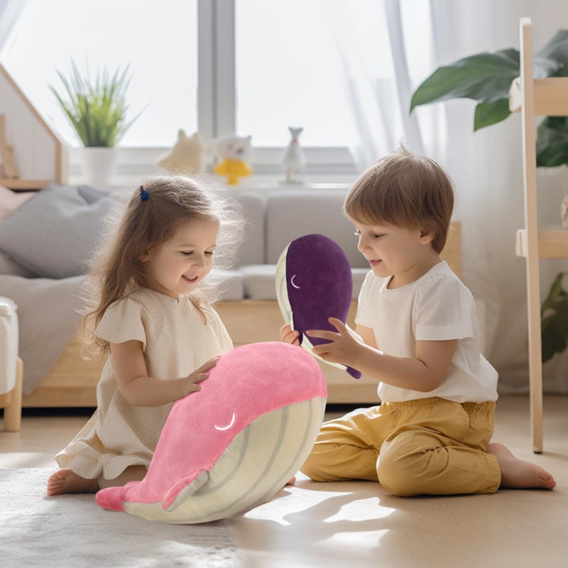 MUPI Whale Stuffed Animals 18  Plush Pillow - Shark Humpback and Jellyfish Stuffed Animals - Ocean Decor and Toys(Pink) - Image 3