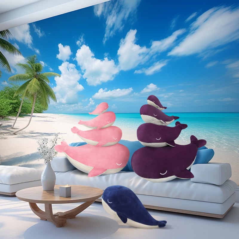 MUPI Whale Stuffed Animals 18  Plush Pillow - Shark Humpback and Jellyfish Stuffed Animals - Ocean Decor and Toys(Pink) - Image 5