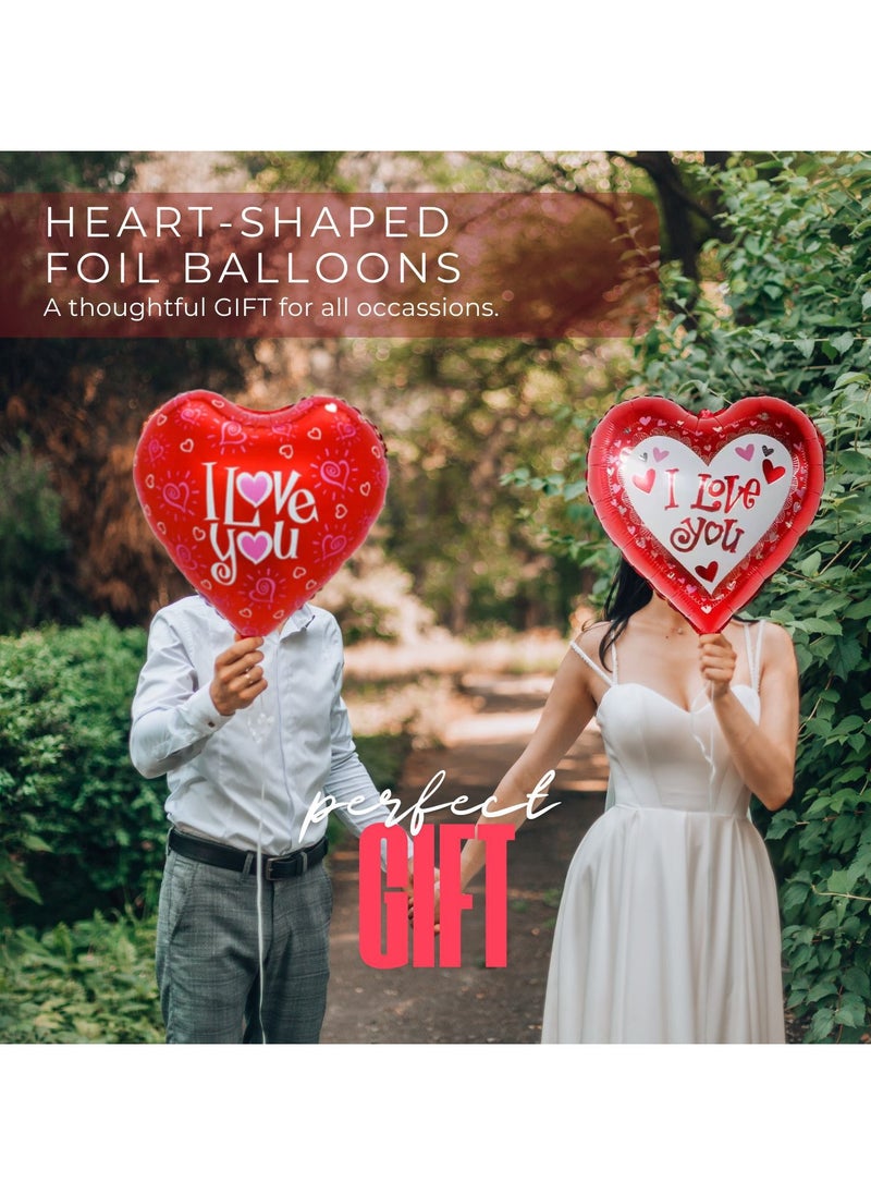 Home Smart Home Smart Heart Shape Foil Balloons Set of 5 Pcs Assorted Color and Design Ideal for Birthday Valentine and Anniversary Party  - Image 4