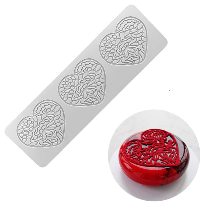 TUKE 3D Hollow Leaf Fondant Lace Mold Multi Leaves Flower Candy Mold Chocolate Sugar Craft Cake Decoration Cupcake Top (F Love_9.52 * 3.12 * 0.12inch) - Image 1