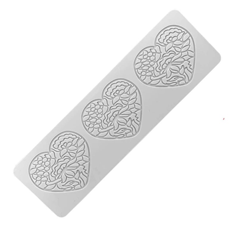TUKE 3D Hollow Leaf Fondant Lace Mold Multi Leaves Flower Candy Mold Chocolate Sugar Craft Cake Decoration Cupcake Top (F Love_9.52 * 3.12 * 0.12inch) - Image 2