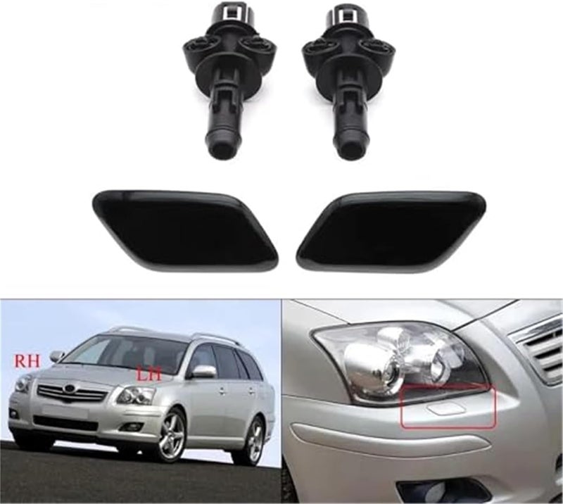 DEMULAX Headlight Washer Spray Nozzle Cover Set for Toyota Avensis T25 - Image 2