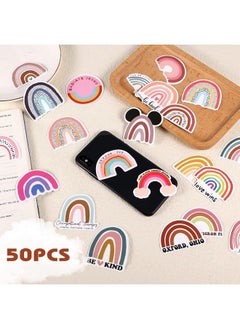 SAVITA 50Pcs Rainbow Sticker Rainbow Party Favors Stickers Boho Rainbow Stickers Colorful Rainbow Stickers For Good Luck For Water Bottle Phone Laptop School Office Supply  - Image 3