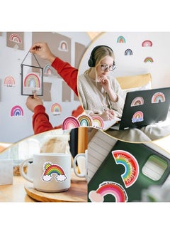 SAVITA 50Pcs Rainbow Sticker Rainbow Party Favors Stickers Boho Rainbow Stickers Colorful Rainbow Stickers For Good Luck For Water Bottle Phone Laptop School Office Supply  - Image 5
