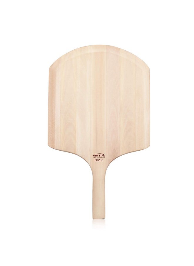 New Star Foodservice New Star Foodservice 50295 Restaurant-Grade Wooden Pizza Peel, 16" L x 14" W Plate, with 10" L Wooden Handle, 24" Overall Length  - Image 1