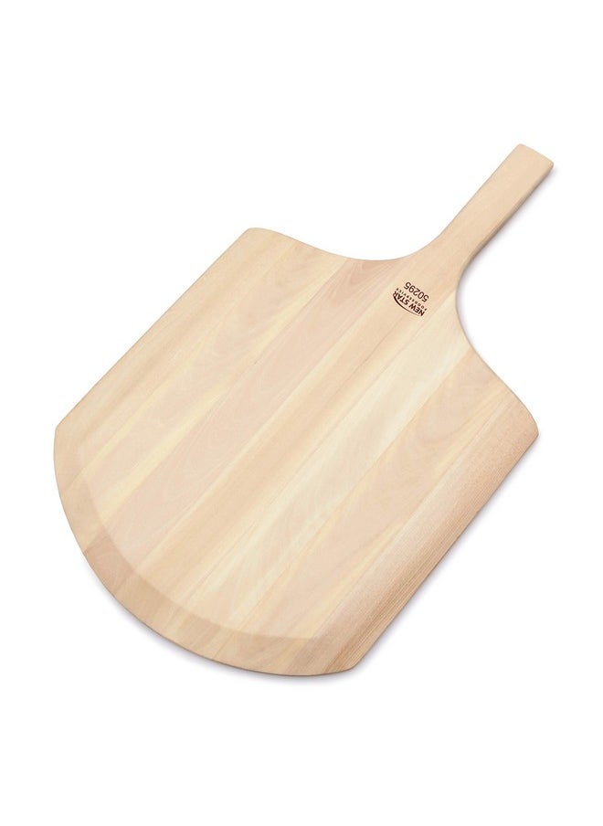 New Star Foodservice New Star Foodservice 50295 Restaurant-Grade Wooden Pizza Peel, 16" L x 14" W Plate, with 10" L Wooden Handle, 24" Overall Length  - Image 3