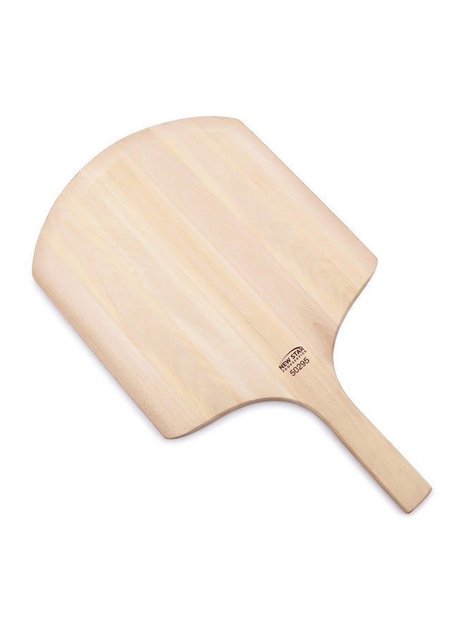 New Star Foodservice New Star Foodservice 50295 Restaurant-Grade Wooden Pizza Peel, 16" L x 14" W Plate, with 10" L Wooden Handle, 24" Overall Length  - Image 2