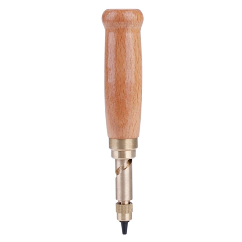 Leather Hole Punch: 6 Size High-quality Metal Punch Heads, Comfortable Wooden Handle - Less Hand Fatigue Leather Punch Tool for Home, Shop Leather Craft & Repair - Image 2