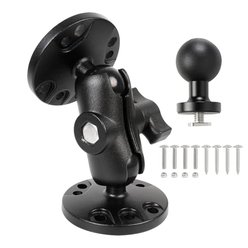 FPN Aluminum 1" Ball Fish Finder Mount for Garmin Striker 4 / Plus 4 / Vivid 4cv, AMPS Hole Round Plates for RAM Mounts/GPS/Boats/Vehicle, T-Bolt Attachment for Track Systems, Lowrance, Humminbird - Image 1