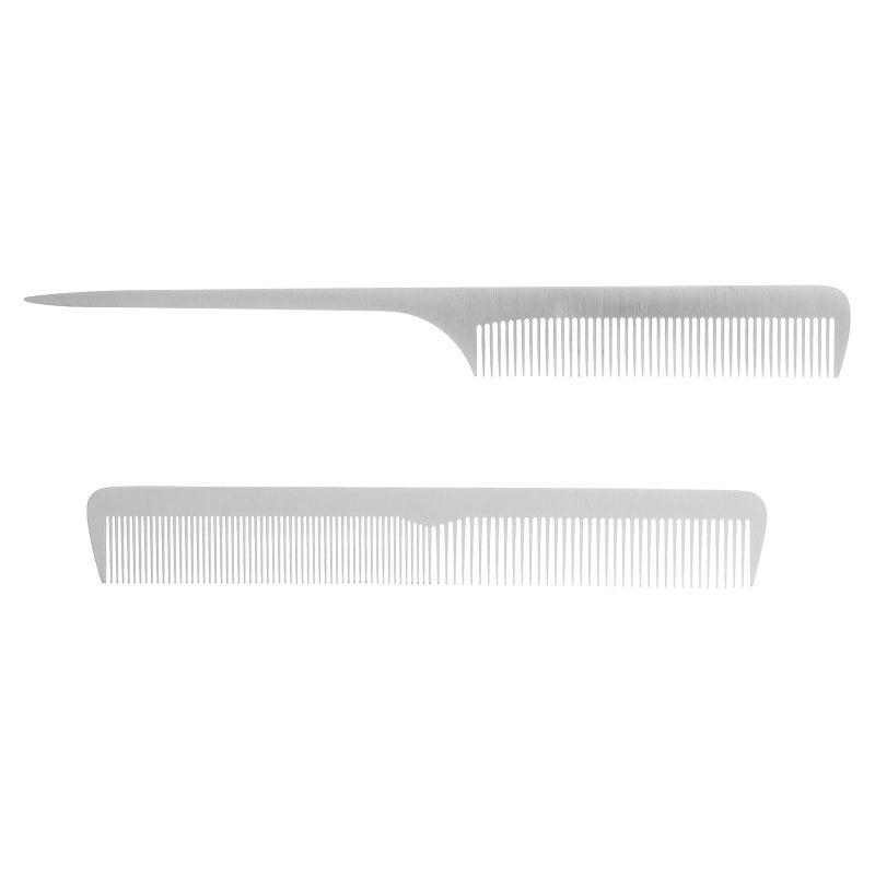 Stainless Steel Detangling Comb Set 2Pcs Professional Hairdressing Tools For Men And Women - Image 2