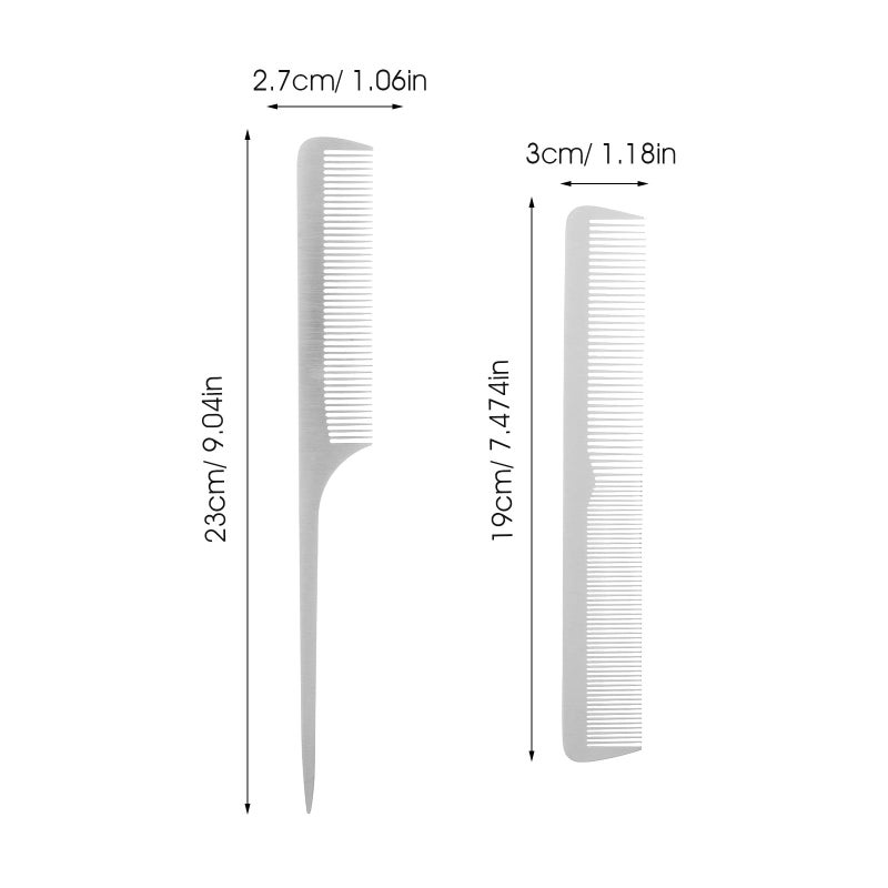 Stainless Steel Detangling Comb Set 2Pcs Professional Hairdressing Tools For Men And Women - Image 3