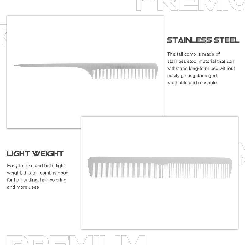 Stainless Steel Detangling Comb Set 2Pcs Professional Hairdressing Tools For Men And Women - Image 4