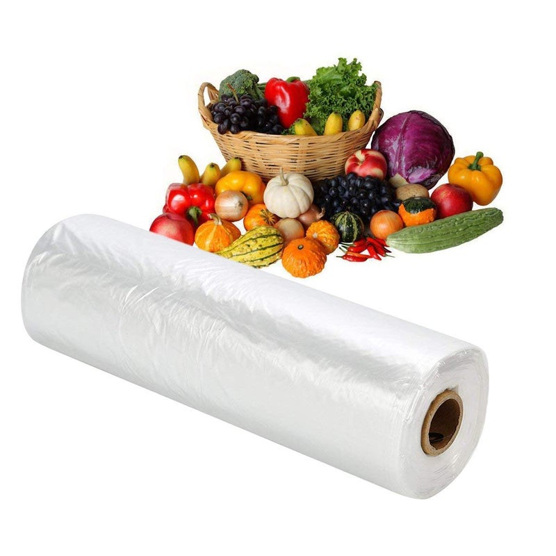 RBHK 12x16 Plastic Produce Bag on a Roll Clear Food Storage Bags Pet Bags Diapers Bags One Roll 350 Bags 2 Rolls