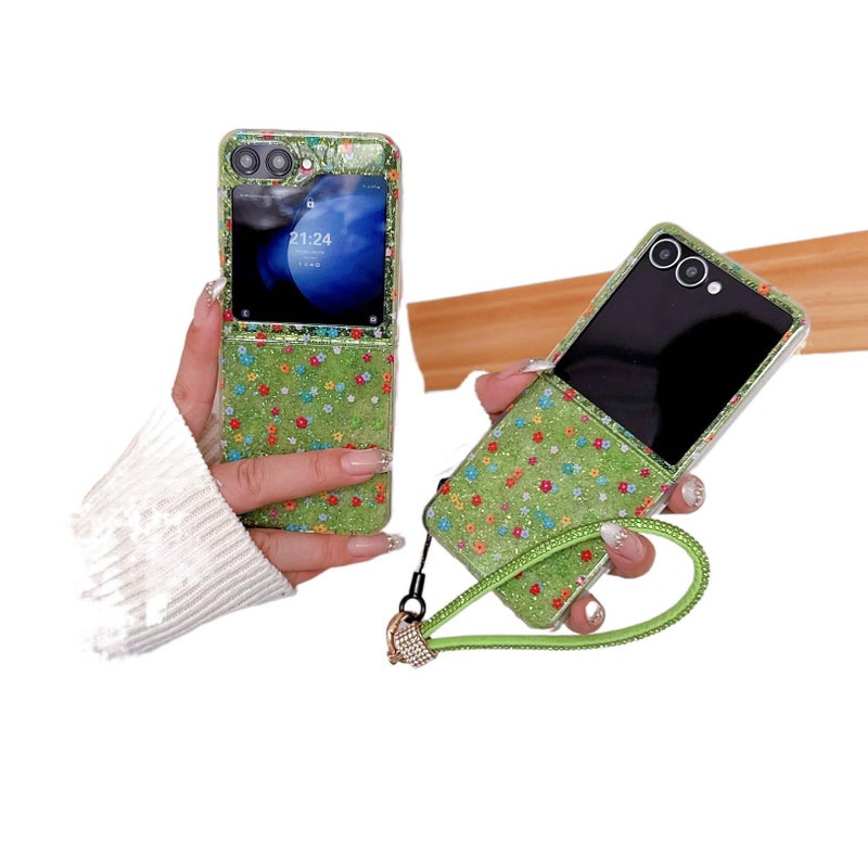 Drop Protection , Floral Print PC , Floral Pattern , , Cover for Samsung Galaxy Z Flip 5 for Daily Use - Image 2
