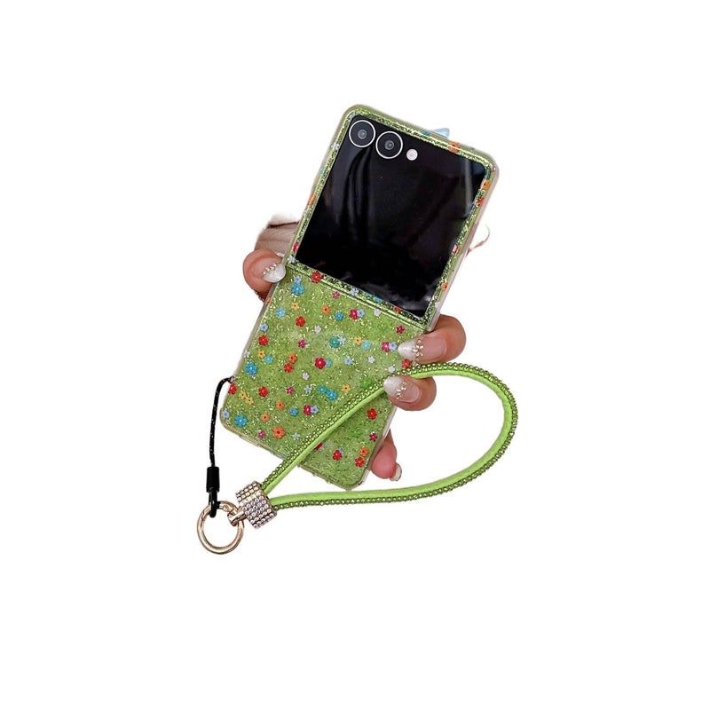 Drop Protection , Floral Print PC , Floral Pattern , , Cover for Samsung Galaxy Z Flip 5 for Daily Use - Image 3