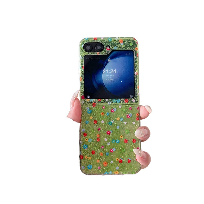 Drop Protection , Floral Print PC , Floral Pattern , , Cover for Samsung Galaxy Z Flip 5 for Daily Use - Image 1