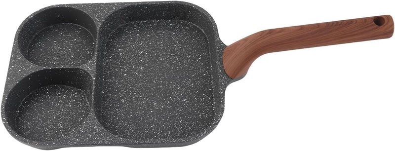 N-stick Egg Frying Pan, 3-section Breakfast Pan With Removable Handle For Omelettes, Steaks, And Pancakes - Ideal For Easy Cooking And Cleanup Double Bottom - Image 4