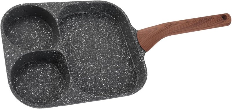 N-stick Egg Frying Pan, 3-section Breakfast Pan With Removable Handle For Omelettes, Steaks, And Pancakes - Ideal For Easy Cooking And Cleanup Double Bottom - Image 5