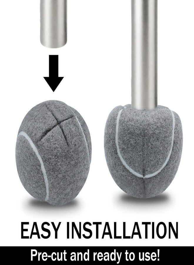 SHYUJAJIE 4 PCS Precut Walker Tennis Balls for Furniture Legs and Floor Protection, Heavy Duty Long Lasting Felt Pad Glide Coverings for Chair (Grey) - Image 3