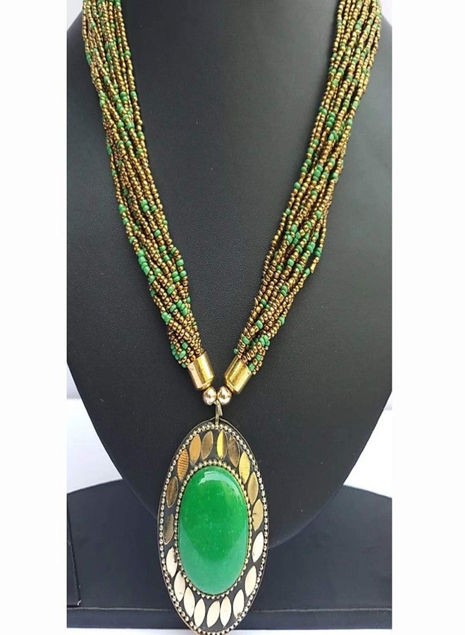 Creative Group Fashion Jewellery of Necklace Pendant for Women & Girls(green) OVAL - Image 2