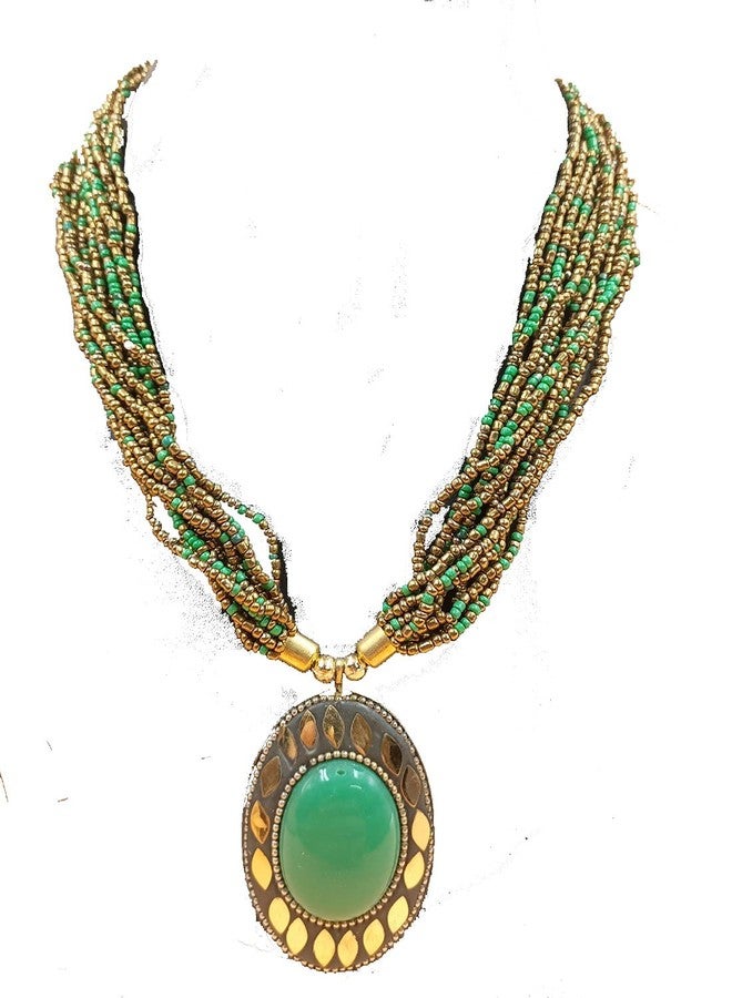 Creative Group Fashion Jewellery of Necklace Pendant for Women & Girls(green) OVAL - Image 1