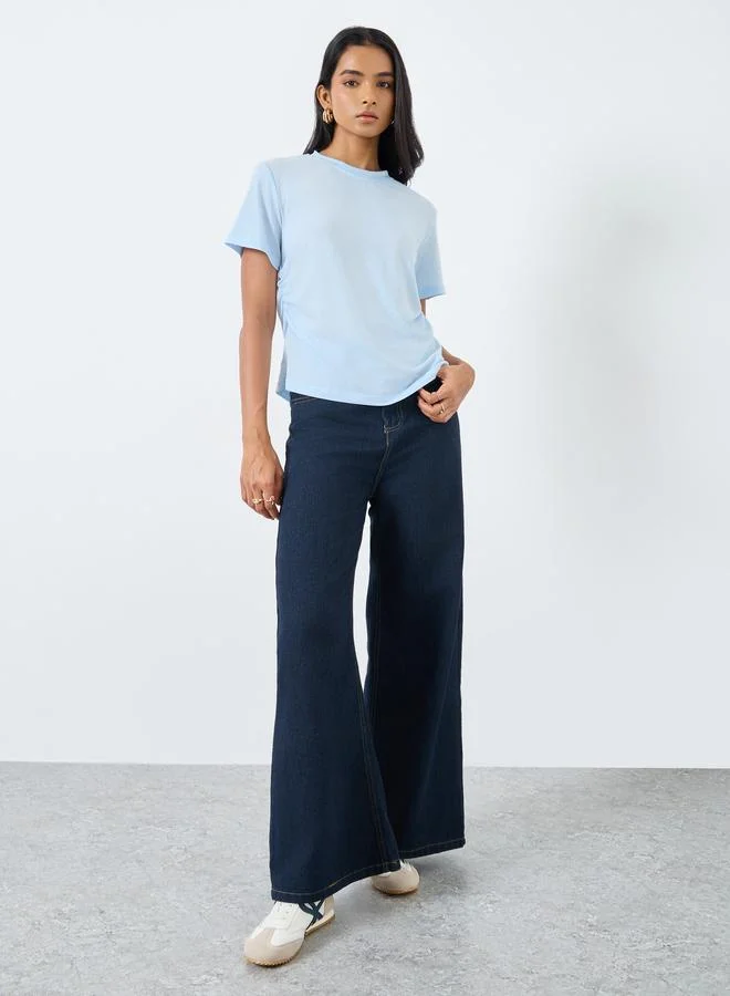 Take Two Take Two Women Side Gathered Detail Regular Fit T-Shirt