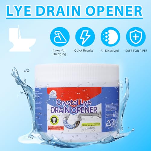 taakcc BELL BIRDCrystal Lye Drain Opener,Crystal Lye Drain Cleaner,Pipeline Dredging Agent,Drains Clog Remover Agent,Unclogs Bathroom and Kitchen Sinks,Shower Pipes (200g/7.05oz) - Image 3