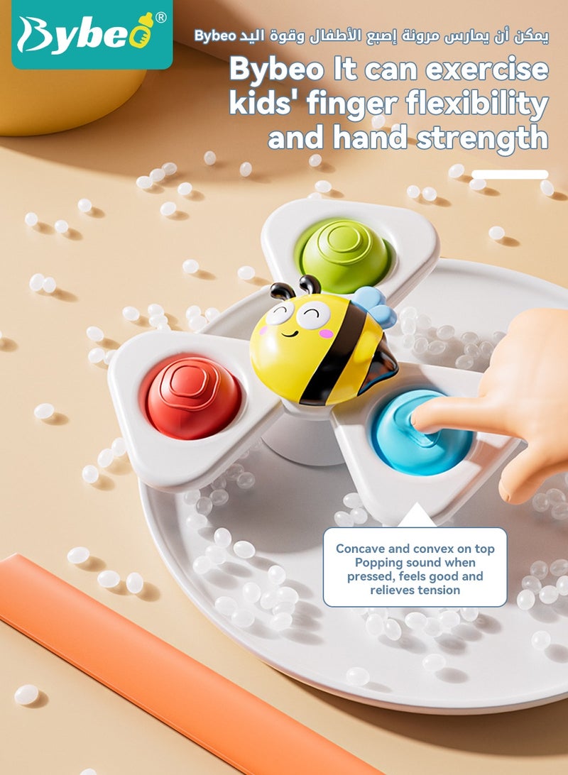 بيبو 6 قطع من ألعاب دوارة بأكواب شفط، ألعاب استحمام للأطفال، ألعاب دوارة للأطفال، ألعاب حسية للأطفال للسفر، كرسي مرتفع، نافذة، وعربة أطفال، هدايا عيد ميلاد للأطفال بعمر سنة فما فوق (3 قطع دوارة بالشفط + 3 قطع دوارة بسوار) - Image 3