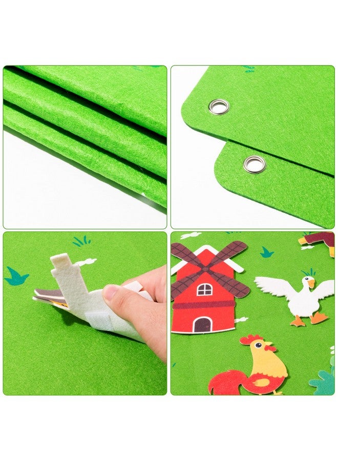 WATINC WATINC Farm Animals Felt Story Board Set 3.5Ft 38Pcs Preschool Farmhouse Themed Storytelling Flannel Barnyard Domestic Livestock Early Learning Interactive Play Kit Wall Hanging Gift for Kids  - Image 3