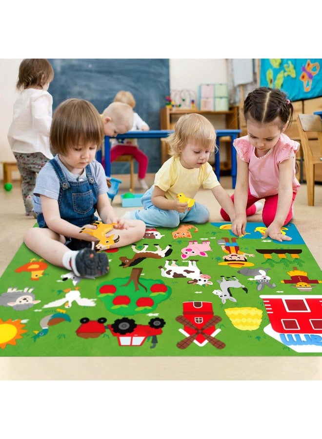 WATINC WATINC Farm Animals Felt Story Board Set 3.5Ft 38Pcs Preschool Farmhouse Themed Storytelling Flannel Barnyard Domestic Livestock Early Learning Interactive Play Kit Wall Hanging Gift for Kids  - Image 5