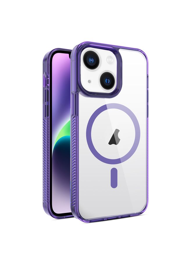 Case Cover For iPhone 14 Plus 2.5mm MagSafe Acrylic Hybrid TPU Phone Case Deep Purple