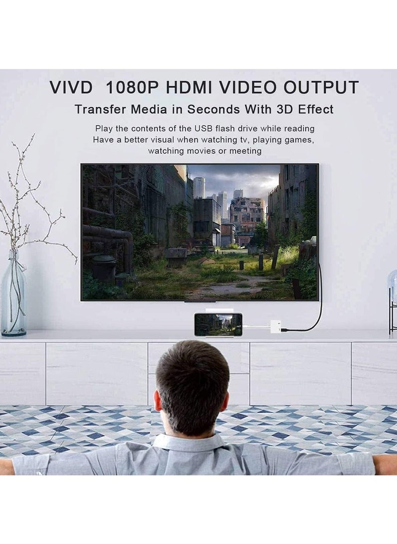 [Apple MFi Certified] Lightning to HDMI Adapter,Compatible with iPhone iPad to HDMI Cable 1080P Video & Audio Sync Screen Digital AV Adapter Converter to HD TV  - Image 4