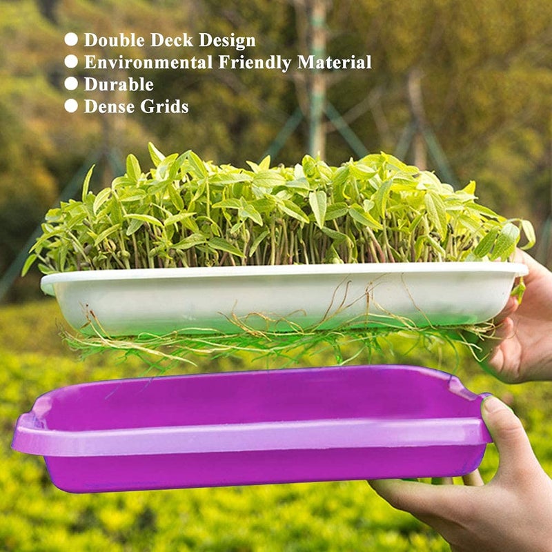 Divik Divik Double Layer Bean Sprouts Plate Seedling Tray Multipurpose Sprout Maker Tray Plastic Seed Germination Tray Sprouting Tray Sprouts Beans Tray  - Image 5