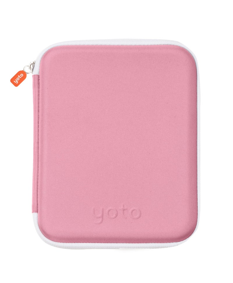 YOTO Card Case in Think Pink â€“ Kids Accessory, Soft Portable Folder with Zipper & 64 Pockets for Player & Mini Audiobook Cards, Binder Sleeve Holder for Travel - Image 1