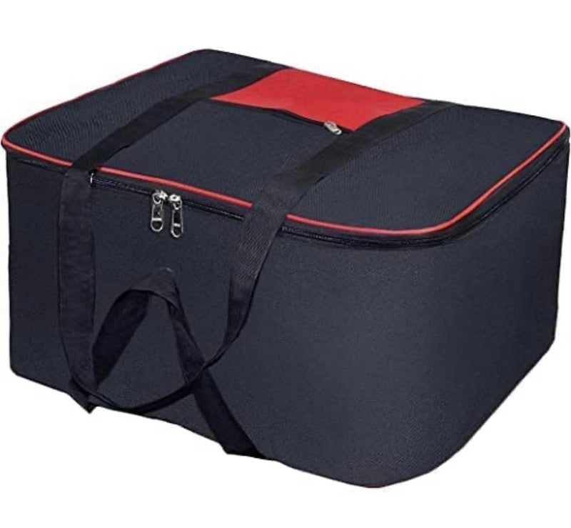 AT Ankit Traders Ankit Traders Non Woven Underbed Storage Bag Ideal for Comforters Blankets Closet Storage Organisation Pack of 1 Dark Blue - Image 1