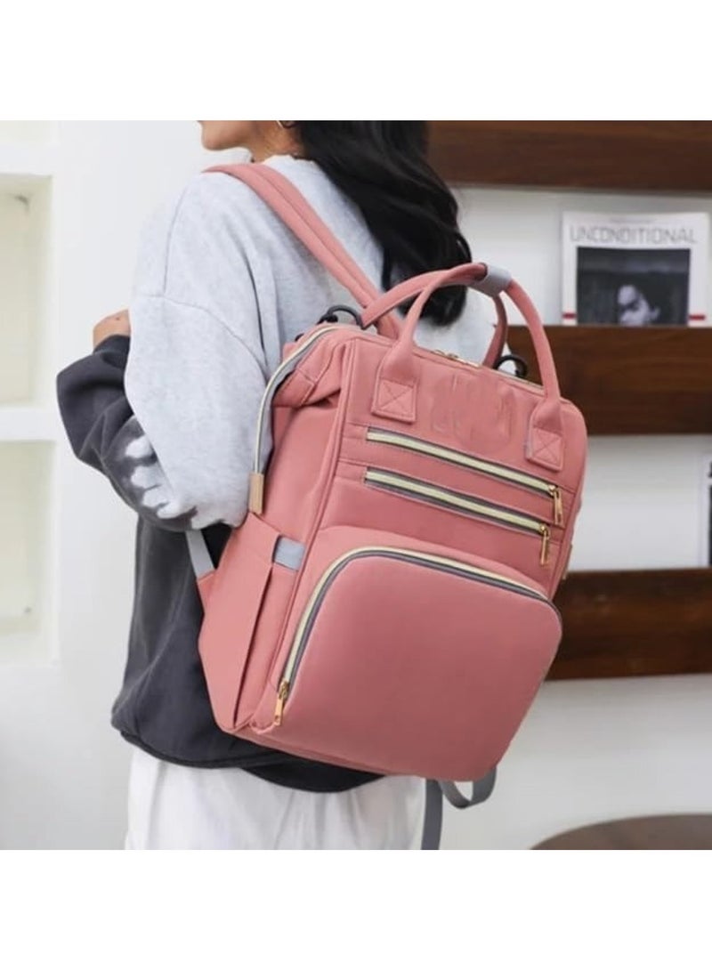 Huitich Chic & Spacious Pink Mums Baby Travel Bag  - Image 4