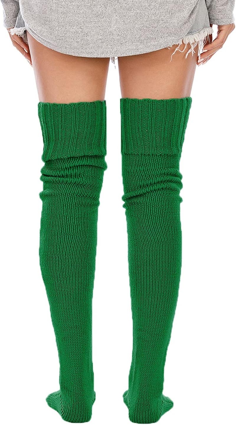SherryDC Women's Cable Knit Thigh High Socks Winter Boot Stockings Extra Long Over Knee High Leg Warmers - Image 2