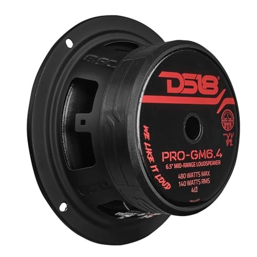 DS18 PRO-GM6.4 Loudspeaker - 6.5", Midrange, Black Steel Basket, 480W Max, 140W RMS, 4 Ohms - Premium Quality Audio Door Speakers for Car or Truck Stereo Sound System (1 Speaker) - Image 4
