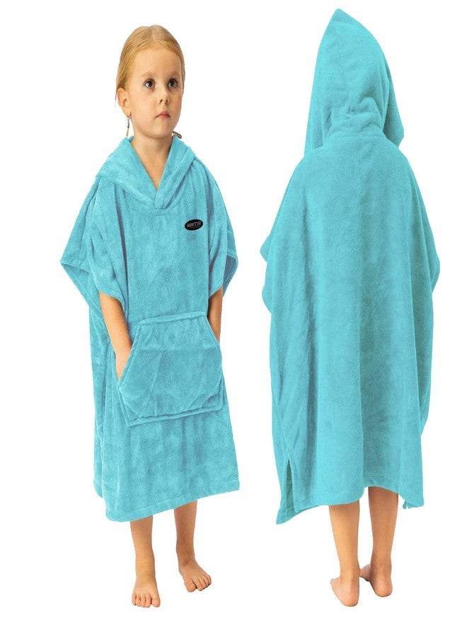 MWTA Surf Poncho for Kids with Hood,Changing Robe Beach Towel W/Outside Pocket - Outdoor, Surfing, Swimming, Bathing, Travelling, Pool (Angel Blue)… - Image 1